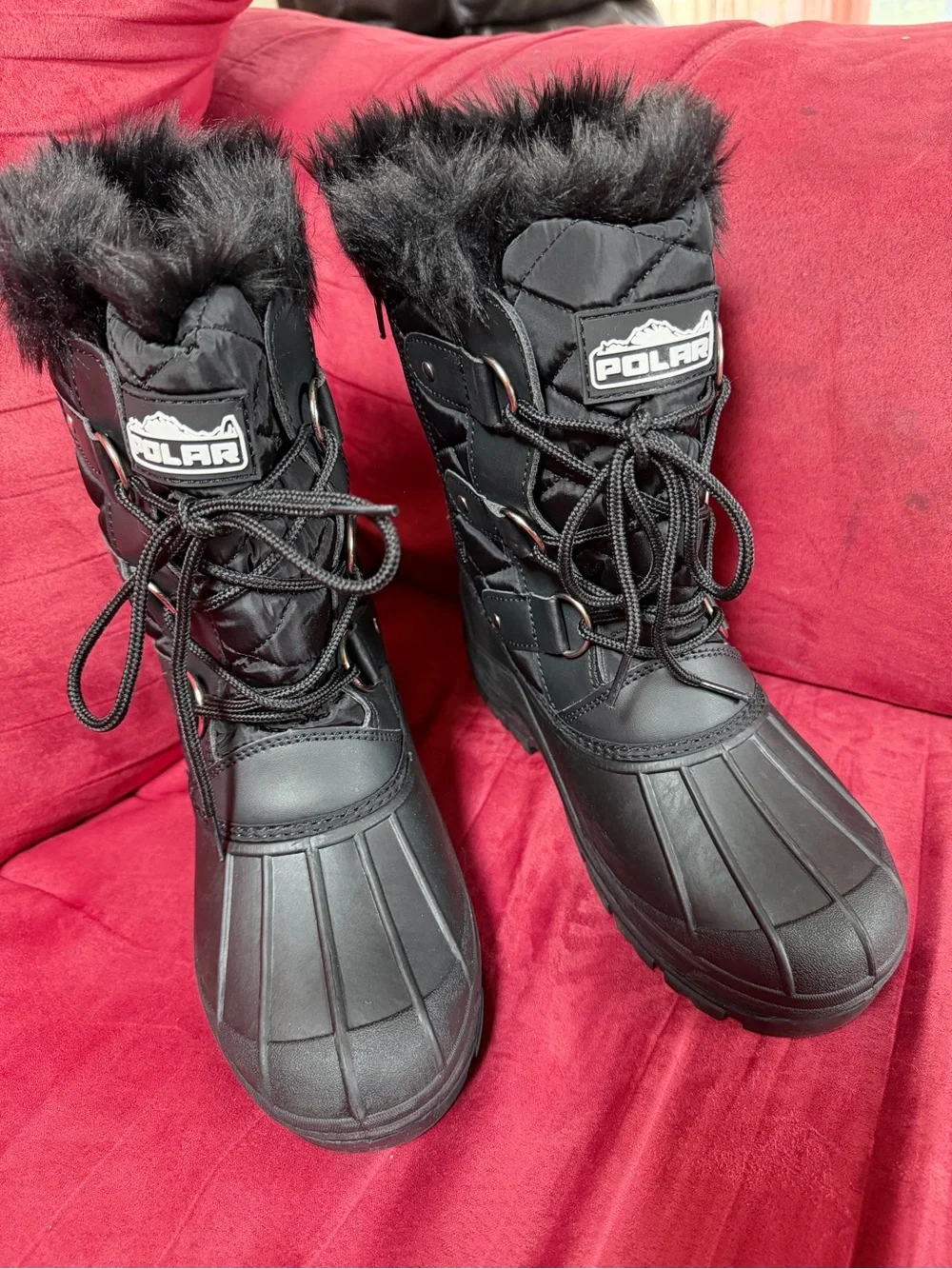 Women's Black Quilted Insulated Winter Boot